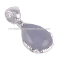 Chalcedony Gemstone 925 Sterling Silver Pendant Jewelry